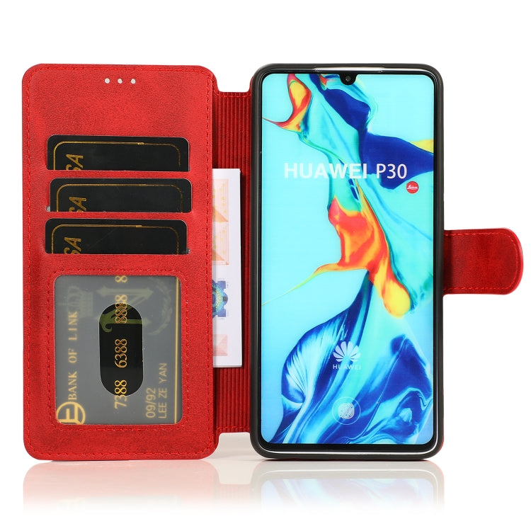 For Huawei P30 Calf Texture Magnetic Buckle Horizontal Flip Leather Case with Holder & Card Slots & Wallet & Photo Frame