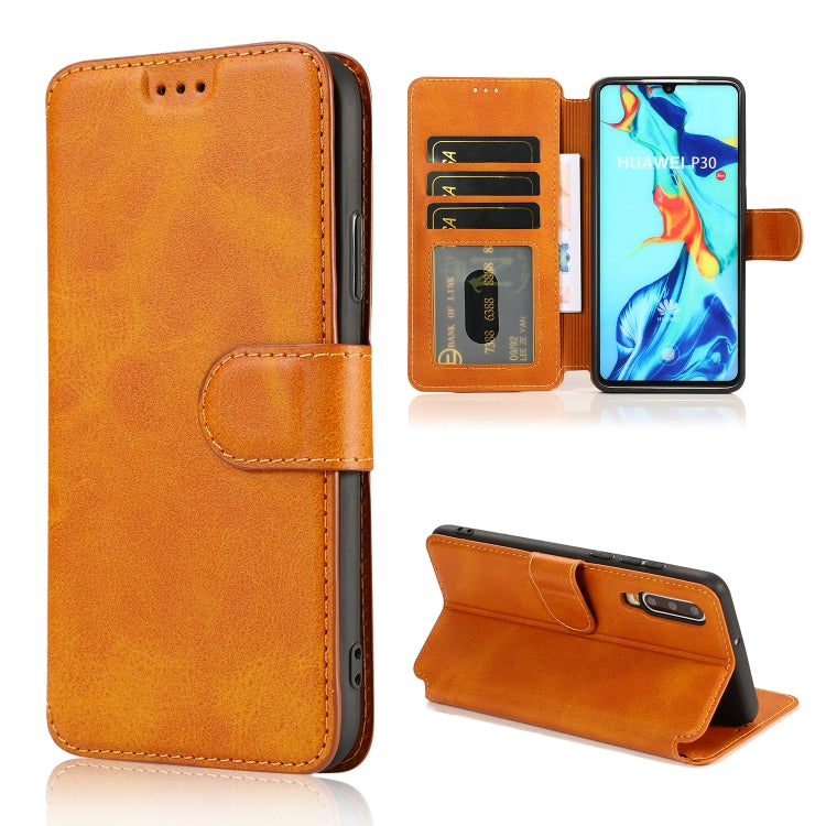 For Huawei P30 Calf Texture Magnetic Buckle Horizontal Flip Leather Case with Holder & Card Slots & Wallet & Photo Frame