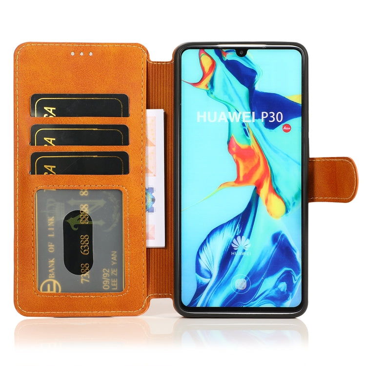 For Huawei P30 Calf Texture Magnetic Buckle Horizontal Flip Leather Case with Holder & Card Slots & Wallet & Photo Frame