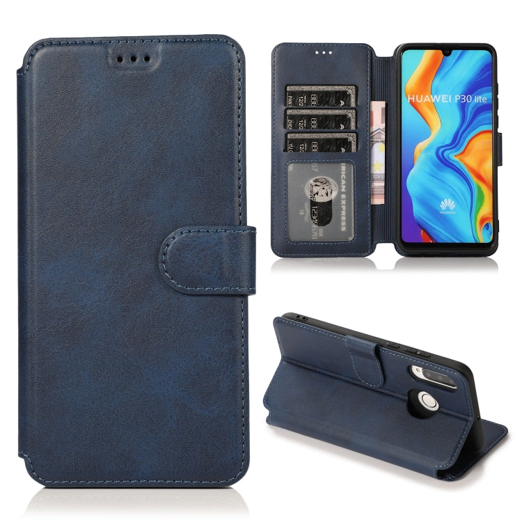 For Huawei P30 Lite Calf Texture Magnetic Buckle Horizontal Flip Leather Case with Holder & Card Slots & Wallet & Photo Frame