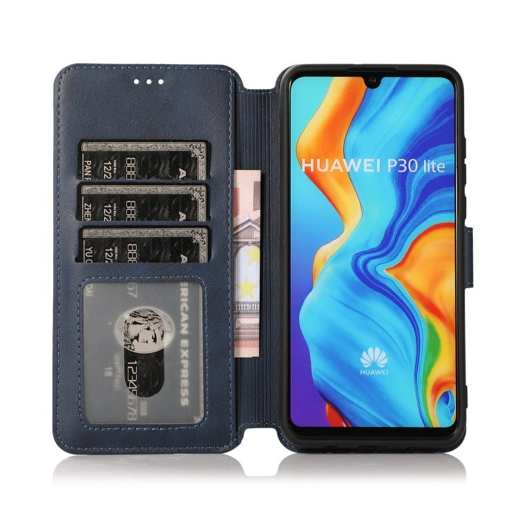 For Huawei P30 Lite Calf Texture Magnetic Buckle Horizontal Flip Leather Case with Holder & Card Slots & Wallet & Photo Frame