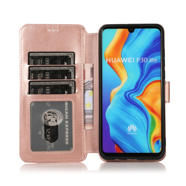 For Huawei P30 Lite Calf Texture Magnetic Buckle Horizontal Flip Leather Case with Holder & Card Slots & Wallet & Photo Frame
