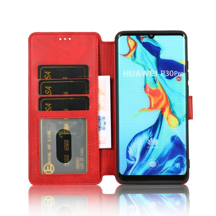 For Huawei P30 Pro Calf Texture Magnetic Buckle Horizontal Flip Leather Case with Holder & Card Slots & Wallet & Photo Frame