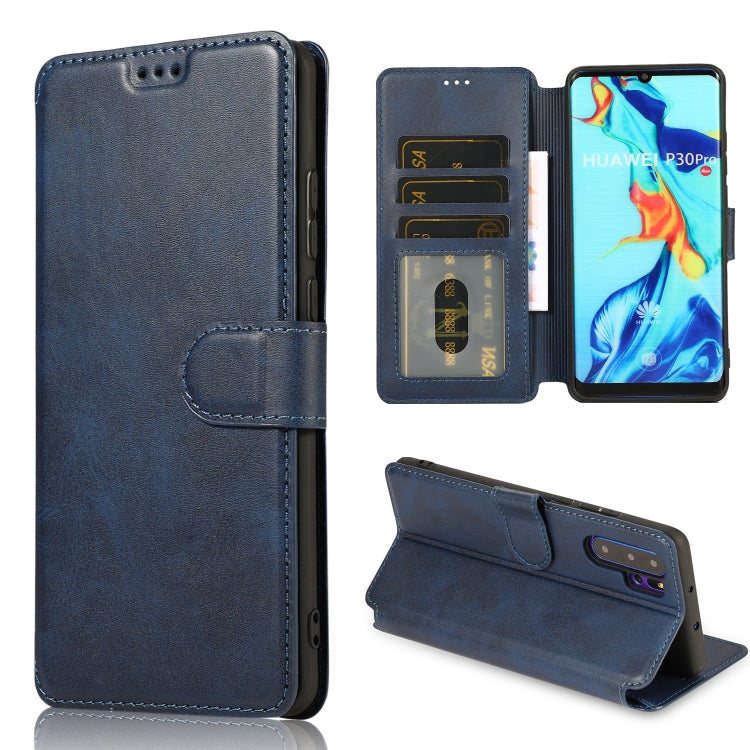 For Huawei P30 Pro Calf Texture Magnetic Buckle Horizontal Flip Leather Case with Holder & Card Slots & Wallet & Photo Frame