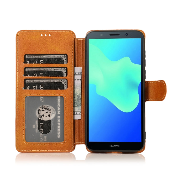 For Huawei Y5 2018 Calf Texture Magnetic Buckle Horizontal Flip Leather Case with Holder & Card Slots & Wallet & Photo Frame