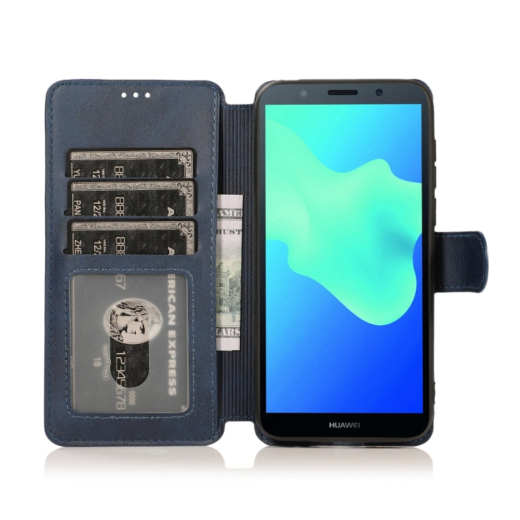 For Huawei Y5 2018 Calf Texture Magnetic Buckle Horizontal Flip Leather Case with Holder & Card Slots & Wallet & Photo Frame