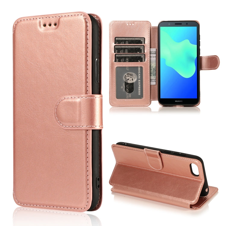 For Huawei Y5 2018 Calf Texture Magnetic Buckle Horizontal Flip Leather Case with Holder & Card Slots & Wallet & Photo Frame