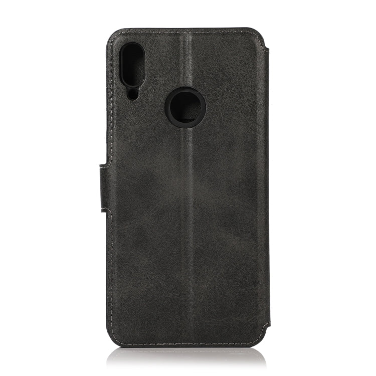 For Huawei Y7 2019 Calf Texture Magnetic Buckle Horizontal Flip Leather Case with Holder & Card Slots & Wallet & Photo Frame