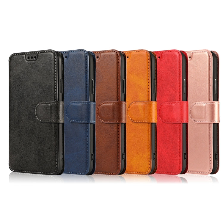 For Huawei Y7 2019 Calf Texture Magnetic Buckle Horizontal Flip Leather Case with Holder & Card Slots & Wallet & Photo Frame