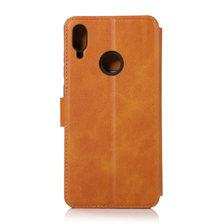 For Huawei Y7 2019 Calf Texture Magnetic Buckle Horizontal Flip Leather Case with Holder & Card Slots & Wallet & Photo Frame