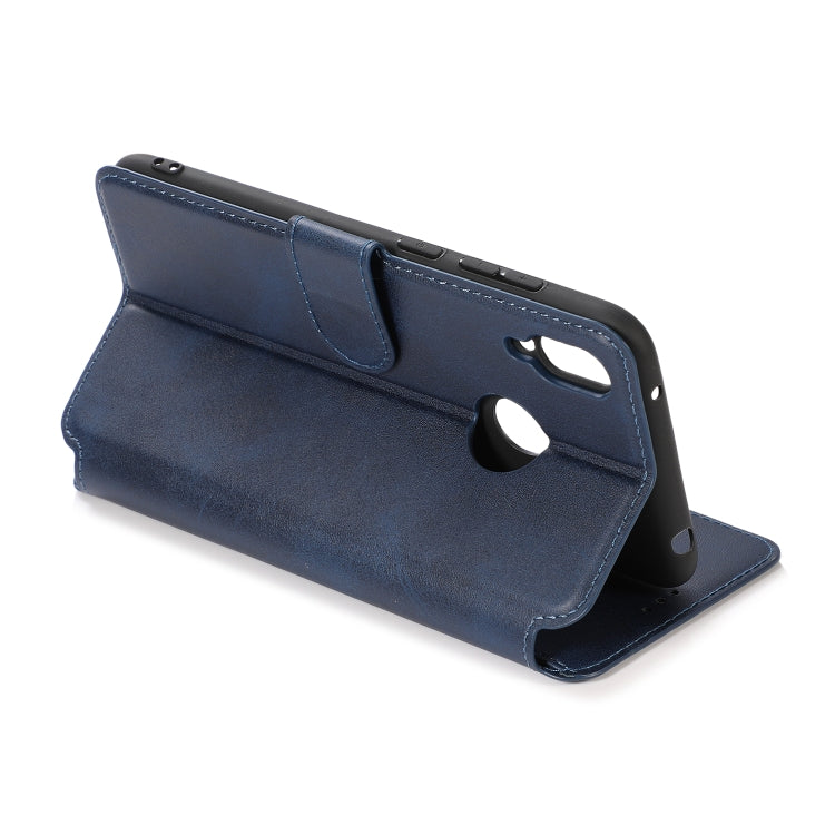 For Huawei Y7 2019 Calf Texture Magnetic Buckle Horizontal Flip Leather Case with Holder & Card Slots & Wallet & Photo Frame