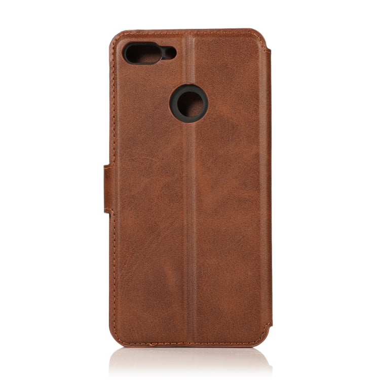 For Huawei Y9 2018 Calf Texture Magnetic Buckle Horizontal Flip Leather Case with Holder & Card Slots & Wallet & Photo Frame