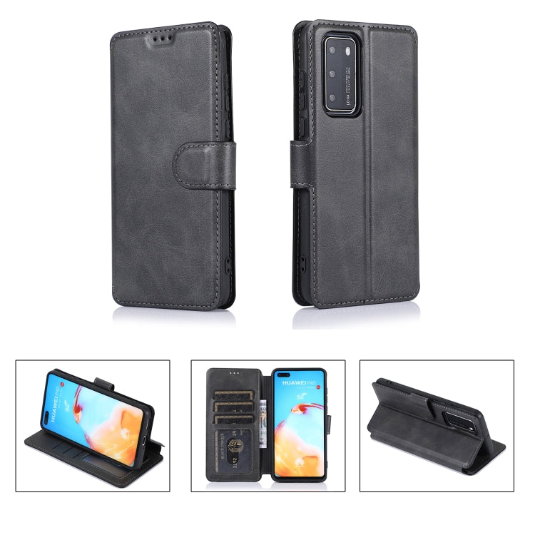 For Huawei P40 Calf Texture Magnetic Buckle Horizontal Flip Leather Case with Holder & Card Slots & Wallet & Photo Frame