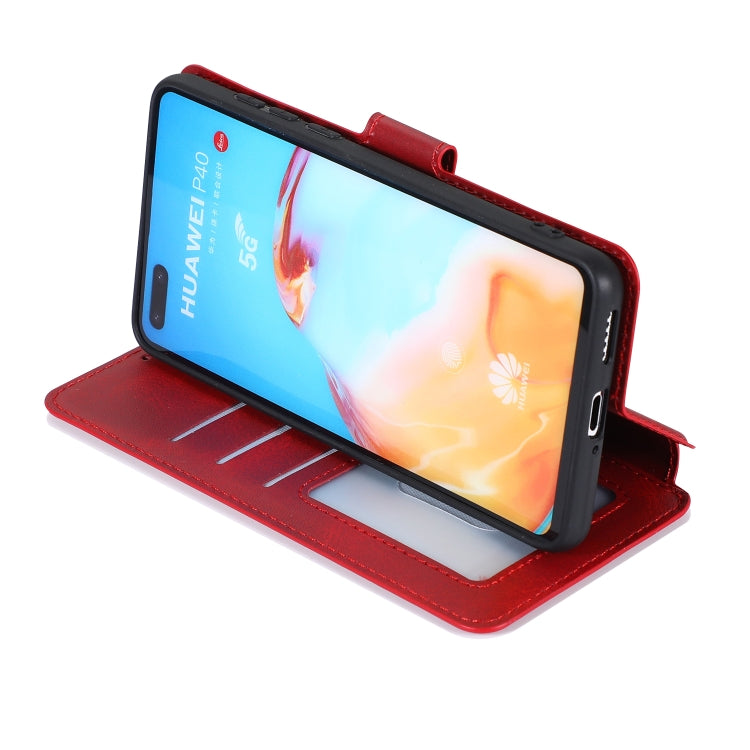 For Huawei P40 Calf Texture Magnetic Buckle Horizontal Flip Leather Case with Holder & Card Slots & Wallet & Photo Frame