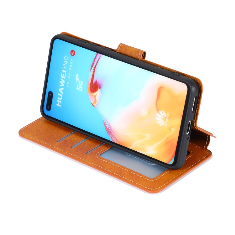 For Huawei P40 Calf Texture Magnetic Buckle Horizontal Flip Leather Case with Holder & Card Slots & Wallet & Photo Frame