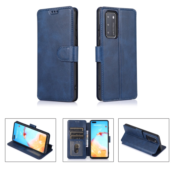 For Huawei P40 Calf Texture Magnetic Buckle Horizontal Flip Leather Case with Holder & Card Slots & Wallet & Photo Frame