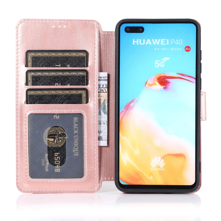 For Huawei P40 Calf Texture Magnetic Buckle Horizontal Flip Leather Case with Holder & Card Slots & Wallet & Photo Frame