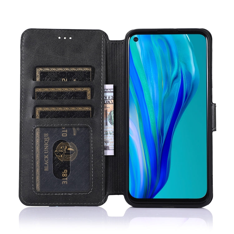 For Huawei P40 Lite Calf Texture Magnetic Buckle Horizontal Flip Leather Case with Holder & Card Slots & Wallet & Photo Frame