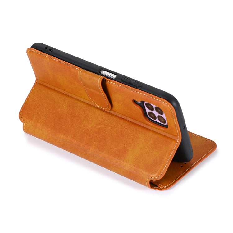 For Huawei P40 Lite Calf Texture Magnetic Buckle Horizontal Flip Leather Case with Holder & Card Slots & Wallet & Photo Frame