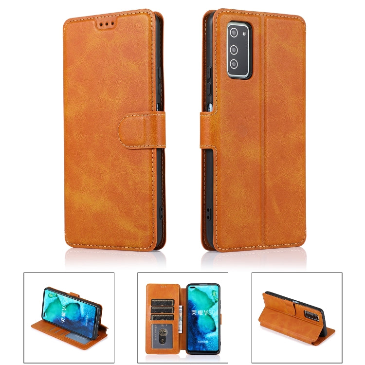 For Huawei Honor V30 Calf Texture Magnetic Buckle Horizontal Flip Leather Case with Holder & Card Slots & Wallet & Photo Frame