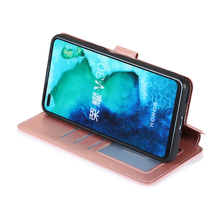 For Huawei Honor V30 Calf Texture Magnetic Buckle Horizontal Flip Leather Case with Holder & Card Slots & Wallet & Photo Frame