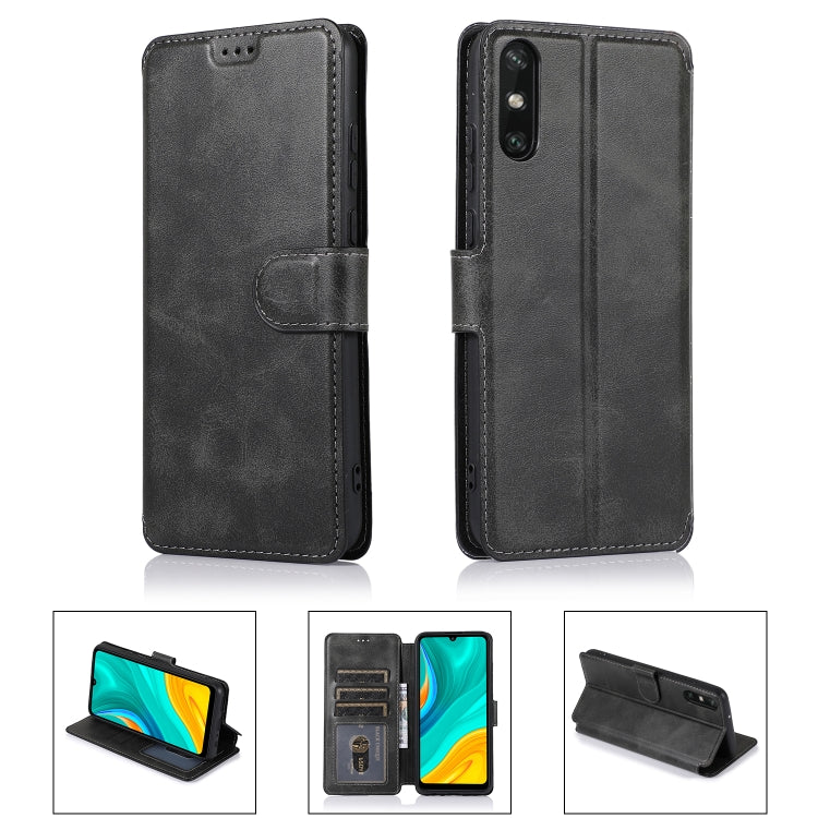 For Huawei Enjoy 10e Calf Texture Magnetic Buckle Horizontal Flip Leather Case with Holder & Card Slots & Wallet & Photo Frame