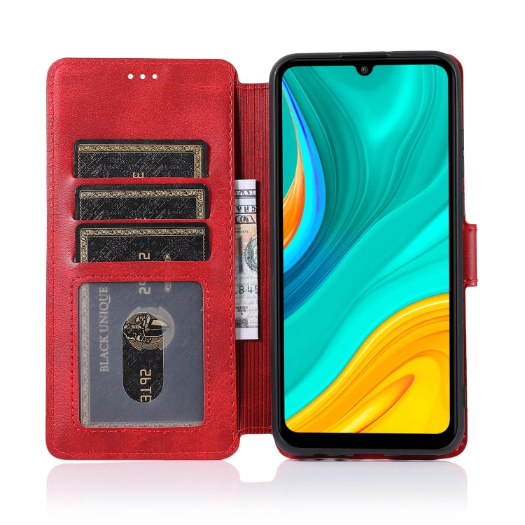 For Huawei Enjoy 10e Calf Texture Magnetic Buckle Horizontal Flip Leather Case with Holder & Card Slots & Wallet & Photo Frame