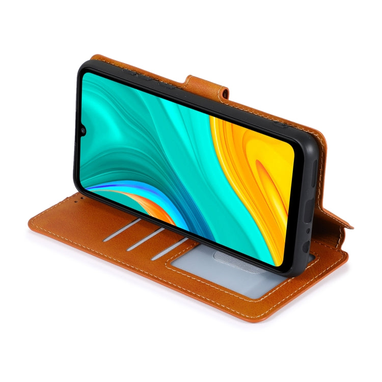 For Huawei Enjoy 10e Calf Texture Magnetic Buckle Horizontal Flip Leather Case with Holder & Card Slots & Wallet & Photo Frame