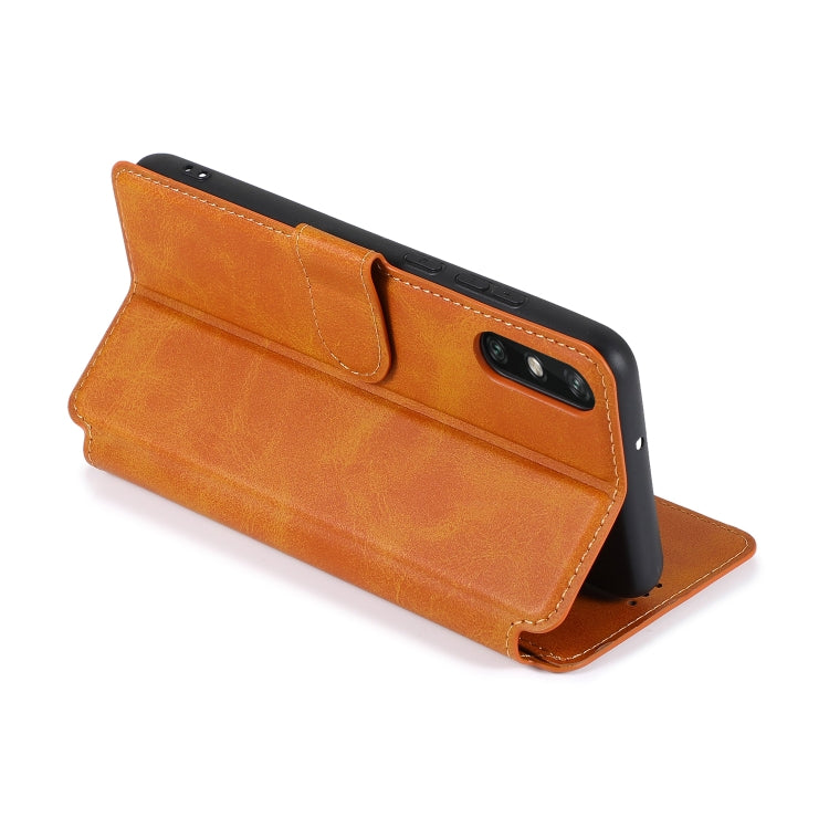 For Huawei Enjoy 10e Calf Texture Magnetic Buckle Horizontal Flip Leather Case with Holder & Card Slots & Wallet & Photo Frame