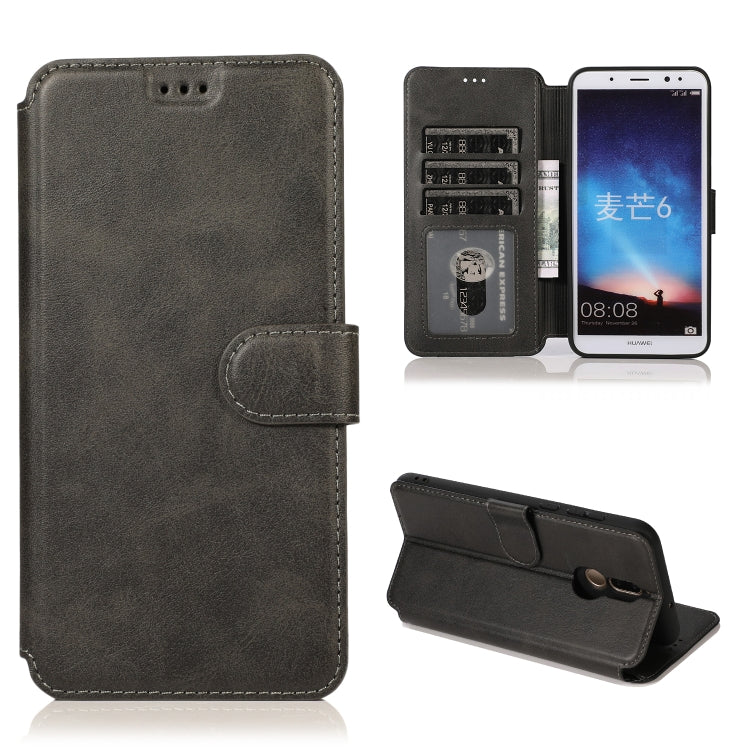For Huawei Mate 10 Lite / Maimang 6 Calf Texture Magnetic Buckle Horizontal Flip Leather Case with Holder & Card Slots & Wallet & Photo Frame