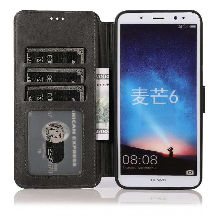 For Huawei Mate 10 Lite / Maimang 6 Calf Texture Magnetic Buckle Horizontal Flip Leather Case with Holder & Card Slots & Wallet & Photo Frame