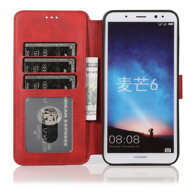 For Huawei Mate 10 Lite / Maimang 6 Calf Texture Magnetic Buckle Horizontal Flip Leather Case with Holder & Card Slots & Wallet & Photo Frame