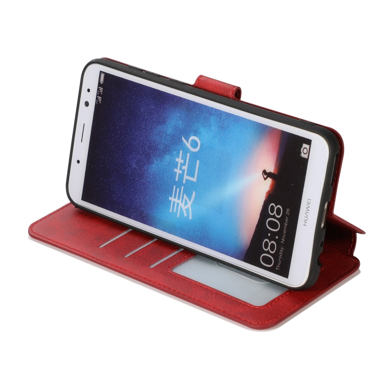 For Huawei Mate 10 Lite / Maimang 6 Calf Texture Magnetic Buckle Horizontal Flip Leather Case with Holder & Card Slots & Wallet & Photo Frame