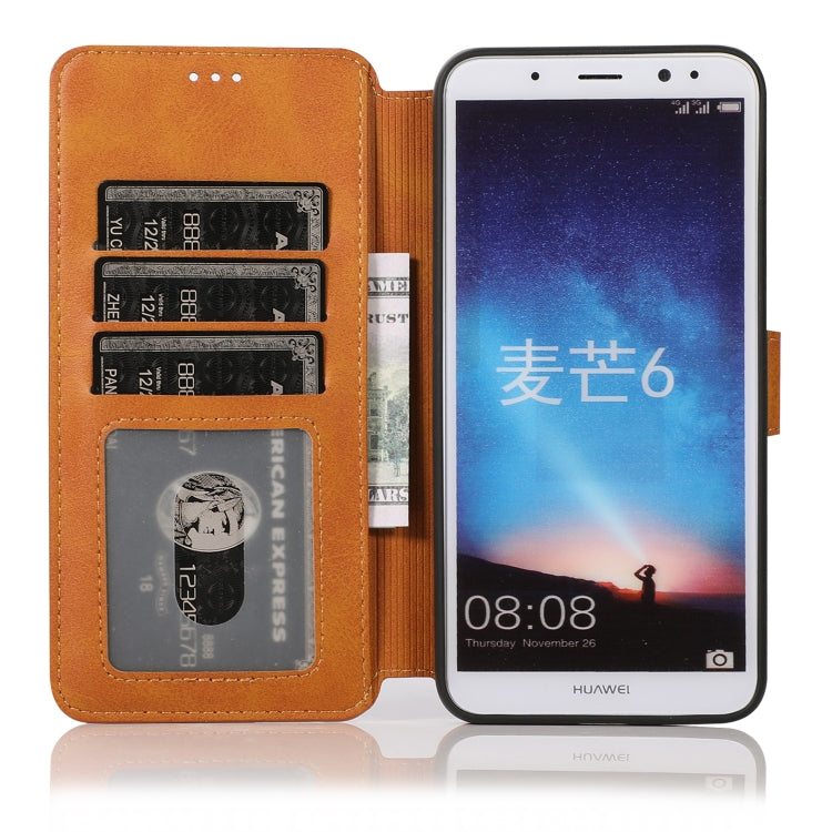 For Huawei Mate 10 Lite / Maimang 6 Calf Texture Magnetic Buckle Horizontal Flip Leather Case with Holder & Card Slots & Wallet & Photo Frame