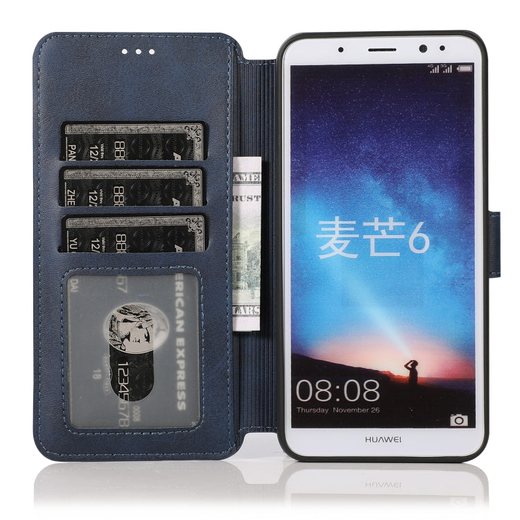 For Huawei Mate 10 Lite / Maimang 6 Calf Texture Magnetic Buckle Horizontal Flip Leather Case with Holder & Card Slots & Wallet & Photo Frame