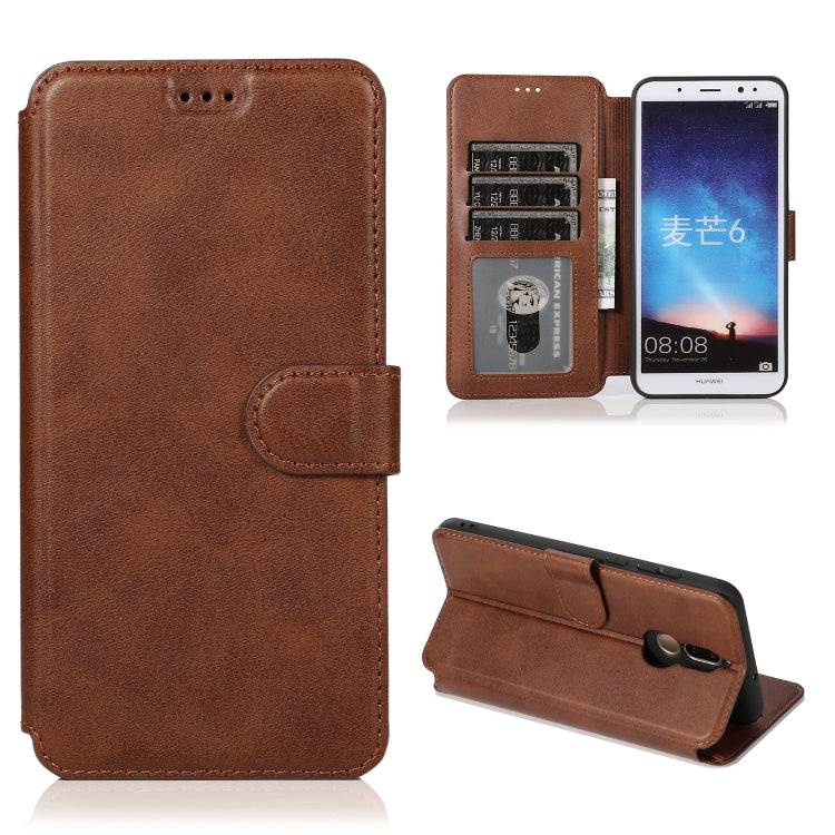 For Huawei Mate 10 Lite / Maimang 6 Calf Texture Magnetic Buckle Horizontal Flip Leather Case with Holder & Card Slots & Wallet & Photo Frame