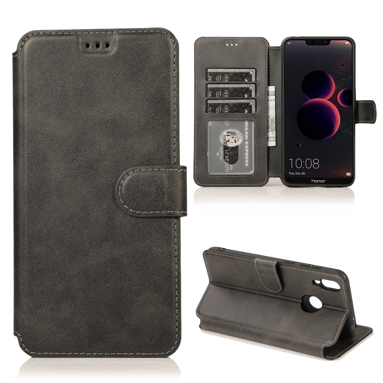 For Huawei Honor 8C Calf Texture Magnetic Buckle Horizontal Flip Leather Case with Holder & Card Slots & Wallet & Photo Frame