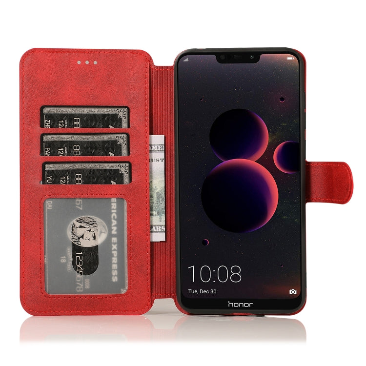 For Huawei Honor 8C Calf Texture Magnetic Buckle Horizontal Flip Leather Case with Holder & Card Slots & Wallet & Photo Frame