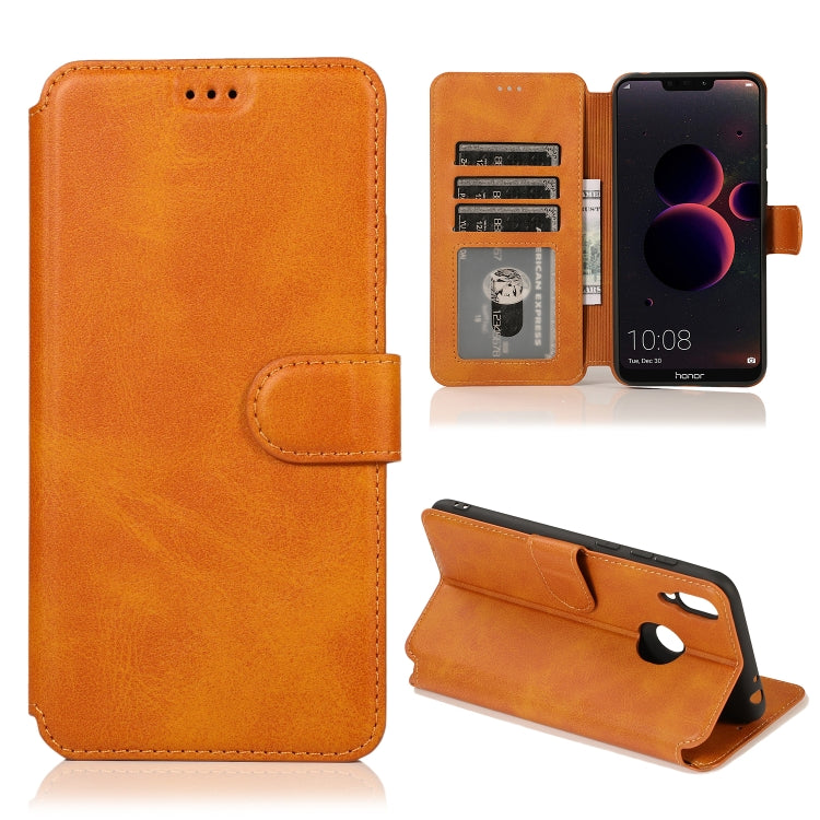 For Huawei Honor 8C Calf Texture Magnetic Buckle Horizontal Flip Leather Case with Holder & Card Slots & Wallet & Photo Frame