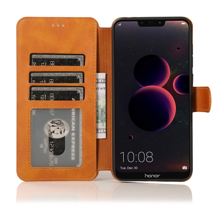 For Huawei Honor 8C Calf Texture Magnetic Buckle Horizontal Flip Leather Case with Holder & Card Slots & Wallet & Photo Frame