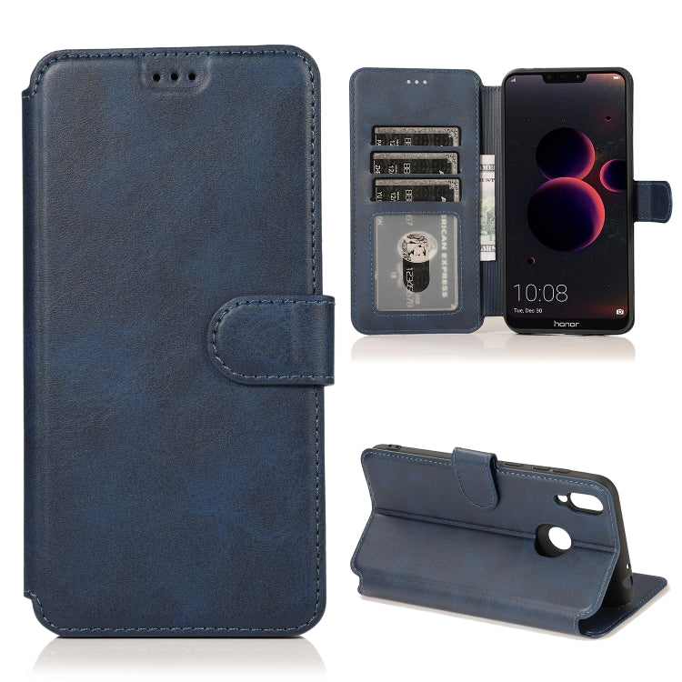 For Huawei Honor 8C Calf Texture Magnetic Buckle Horizontal Flip Leather Case with Holder & Card Slots & Wallet & Photo Frame
