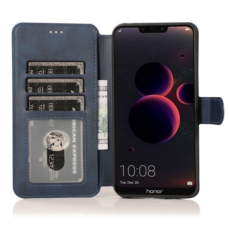 For Huawei Honor 8C Calf Texture Magnetic Buckle Horizontal Flip Leather Case with Holder & Card Slots & Wallet & Photo Frame