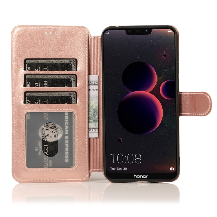 For Huawei Honor 8C Calf Texture Magnetic Buckle Horizontal Flip Leather Case with Holder & Card Slots & Wallet & Photo Frame