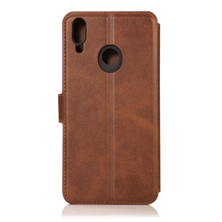 For Huawei Honor 8C Calf Texture Magnetic Buckle Horizontal Flip Leather Case with Holder & Card Slots & Wallet & Photo Frame