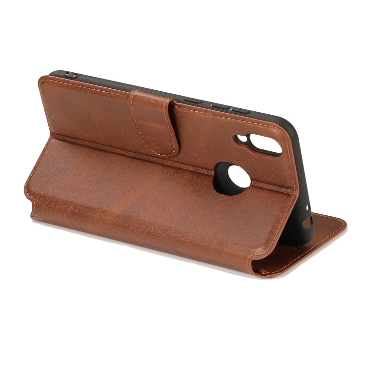 For Huawei Honor 8C Calf Texture Magnetic Buckle Horizontal Flip Leather Case with Holder & Card Slots & Wallet & Photo Frame