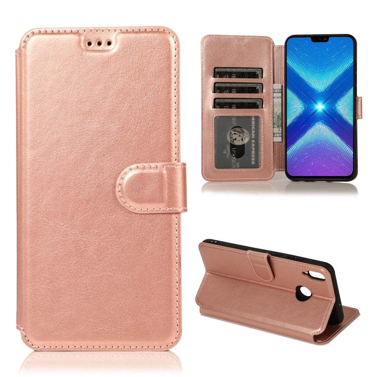For Huawei Honor 8X Calf Texture Magnetic Buckle Horizontal Flip Leather Case with Holder & Card Slots & Wallet & Photo Frame