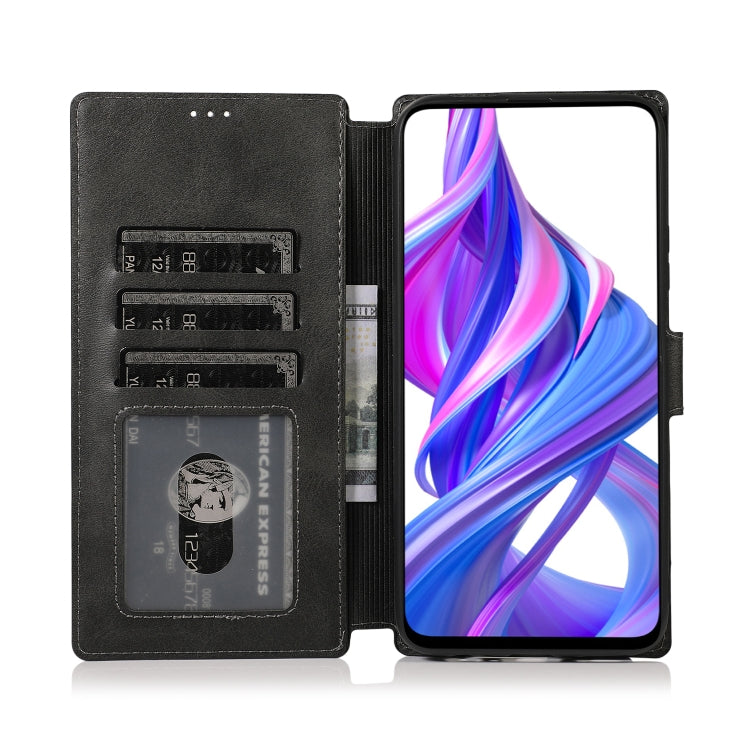 For Huawei Honor 9X Calf Texture Magnetic Buckle Horizontal Flip Leather Case with Holder & Card Slots & Wallet & Photo Frame