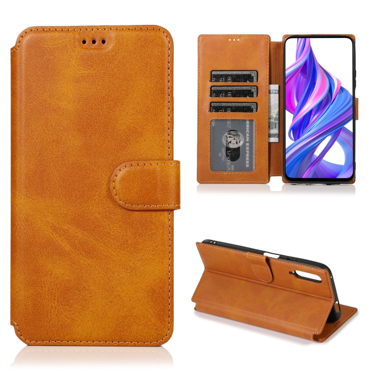 For Huawei Honor 9X Calf Texture Magnetic Buckle Horizontal Flip Leather Case with Holder & Card Slots & Wallet & Photo Frame