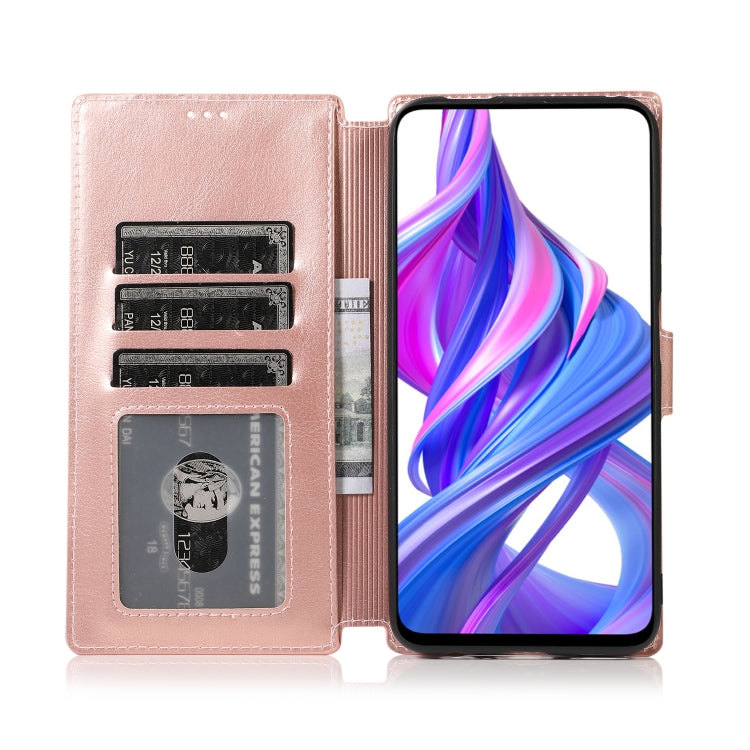 For Huawei Honor 9X Calf Texture Magnetic Buckle Horizontal Flip Leather Case with Holder & Card Slots & Wallet & Photo Frame