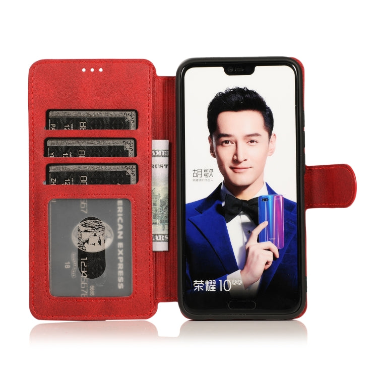 For Huawei Honor 10 Calf Texture Magnetic Buckle Horizontal Flip Leather Case with Holder & Card Slots & Wallet & Photo Frame
